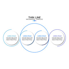 Vector infographic thin line design with 4 options or elements. Business concept with 4 options, steps or processes.