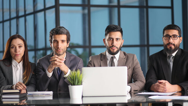 Interview. The corporate committee team is sitting at the table