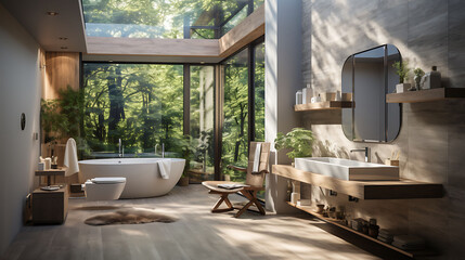 A sleek, modern toilet blending seamlessly into the bright, airy space
