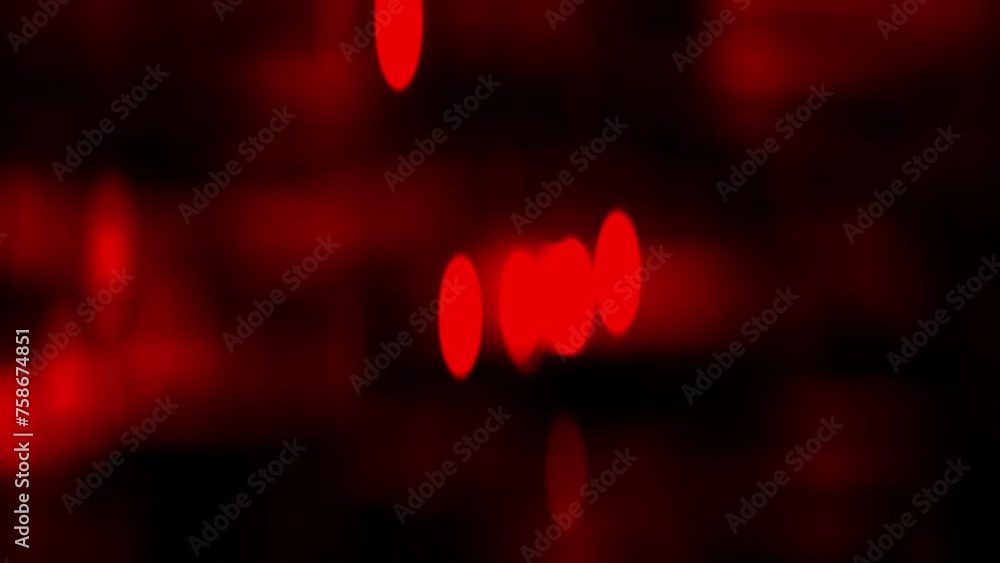 Poster fast animation of defocused bokeh simulating city traffic red lights