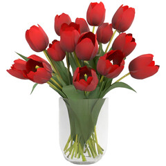 Bouquet of red tulips