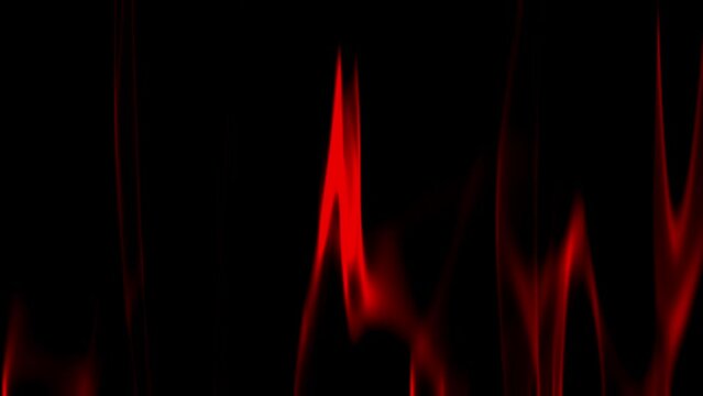 Simulation of burning red crimson flames on black background