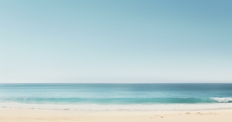 Fototapeta na wymiar A beach, sea and blue sky. Generative AI.