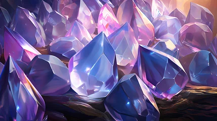 Foto auf Acrylglas Brennholz Textur Gemstones crystals backgrounds wallpaper textures 