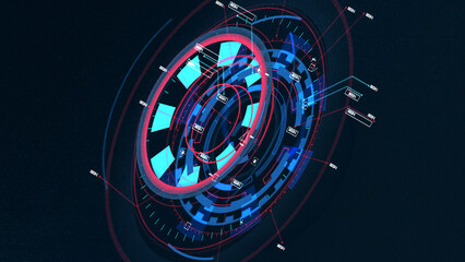 Sci-fi Futuristic UI FUI abstract circular element design, GUI design, Circular Machine elements, FUI screen elements, ready to use.
