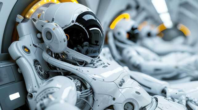 Futuristic astronaut illustration depicting advanced space technology