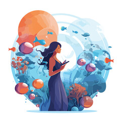 Different design of dream bubbles illustration flat