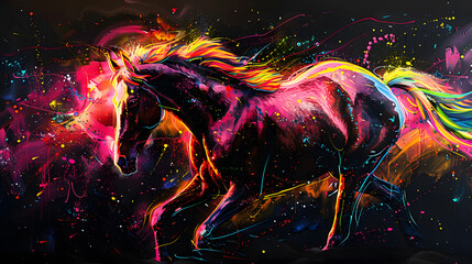 abstract horse painting abstract illustration