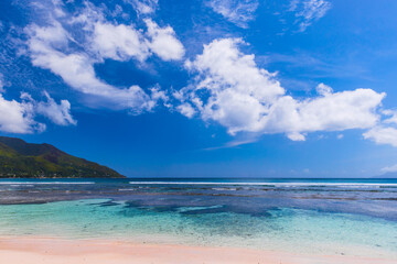Mahe island, Seychelles. Landscape of Beau Vallon beach
