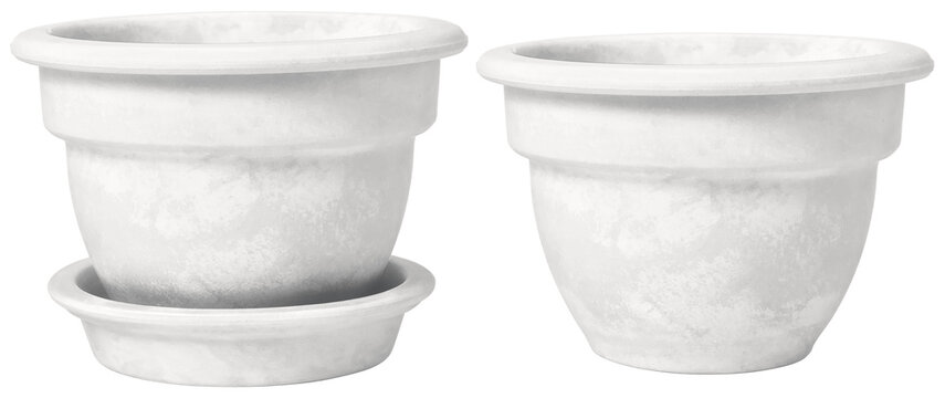 ceramic flower pot set mockup isolated