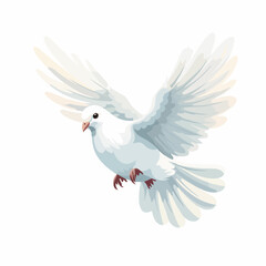 Dove bird flying flat vector illustration isloated