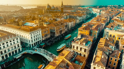 Wonders of Venice on a colorful day. - obrazy, fototapety, plakaty