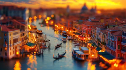 Papier Peint photo Pont du Rialto Wonders of Venice on a colorful day.