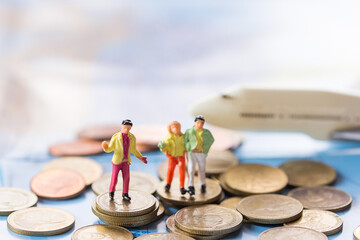 man and woman standing on the coins