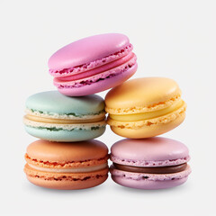 Fototapeta premium macarons multi color on white background.