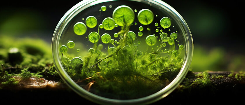 Grown Green Mold In A Glass Petri Dish. ..