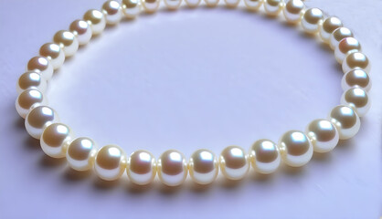 pearl necklace on white background