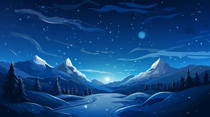 Tableaux ronds sur aluminium brossé Everest Hand drawn cartoon beautiful illustration background 