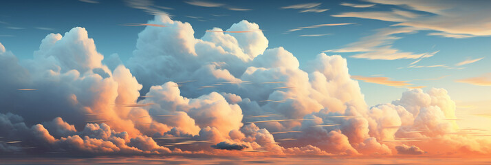 a digital painting of clouds and the sky