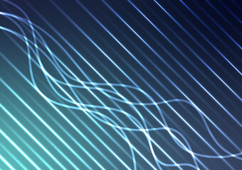 Dark blue light line pattern modern style background