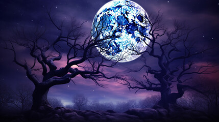 full moon in night sky beautiful background