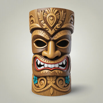 tiki mask isolated on a transparent background
