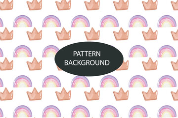 crown yellow popular pattern background. an be used for wallpaper, pattern fills, web page background, surface textures. Vector Illustration.