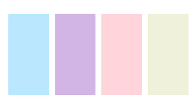 Blue, purple, pink, and white color palette. Set of bright color palette combination in rgb hex. Color palette for ui ux design. Abstract vector illustration for your graphic design, banner, poster