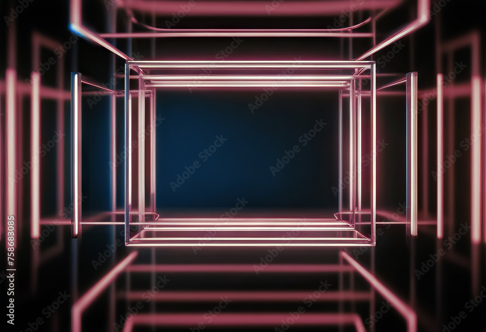Poster middle space copy empty rendering illustration 3d element overlay moving light pink blue background 