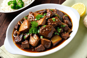 The most common and famous dish in the Philippines is Adobo
