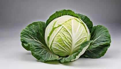 cabbage isolated on white background, clipping path, full depth of field - obrazy, fototapety, plakaty