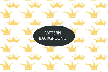 crown yellow popular pattern background. an be used for wallpaper, pattern fills, web page background, surface textures. Vector Illustration.