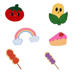 set of fruits and vegetables