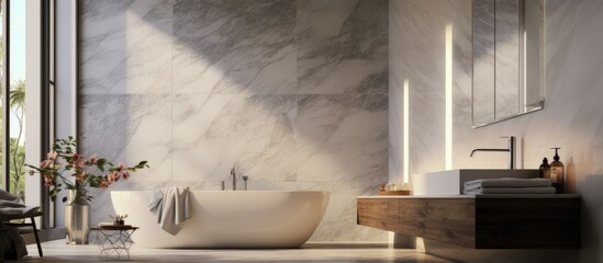Luxurious high-quality marble in ivory with realistic veins for upscale interiors