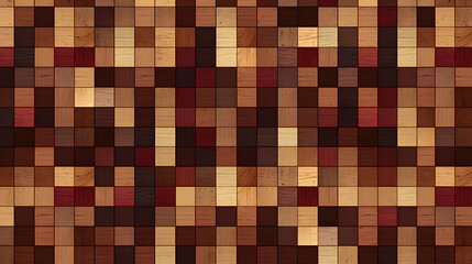 An intricate pixel art scene depicts a seamless wood pattern that blends different tones and textures to produce an authentic and aesthetically pleasing effect, showcasing the detailed nuances.