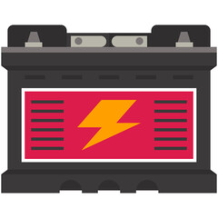 Lithium ion battery for car vector cartoon illustration isolated on a white background.