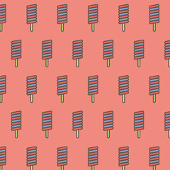 pattern made with ice cream in red background vector