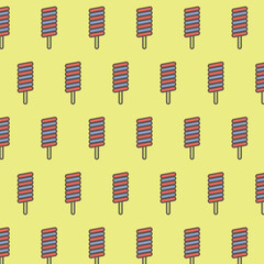 pattern made with ice cream in yellow background vector