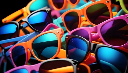 Moltitude of colorful sunglasses