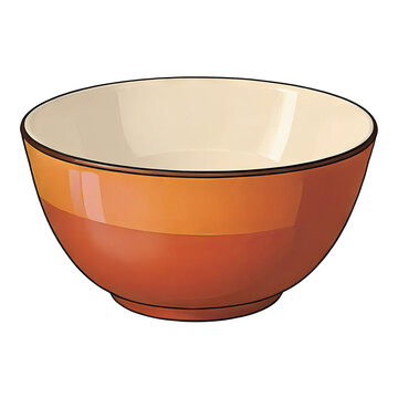 orange bowl with cream interior clip art preview