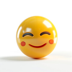 Fototapeta premium kind yellow smiley face on a white background, 3D