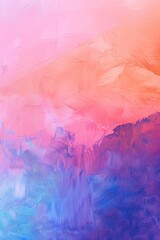 Obraz premium Abstract vibrant pastel pink peach fuzz and very peri pantone purple gradient background. Texture flowing from pastel pink to purple, evoking a sense of calmness and serenity in the viewer's mind