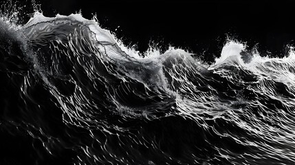 Monochromatic Ocean Waves - Dynamic Nature Background - obrazy, fototapety, plakaty