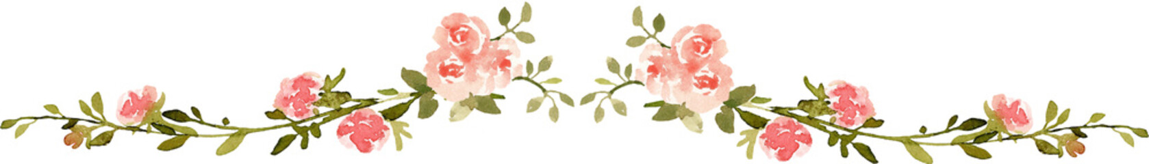 Vintage roses design element composition. Watercolor illustration - 758690277