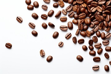 coffee beans, on a white background,