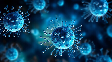 Abstract Virus Representation in Blue