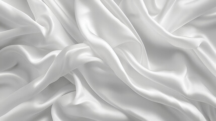 Smooth elegant white silk or satin can use as wedding background, White fabric texture background. Luxury cloth background. 3d render illustration

 - obrazy, fototapety, plakaty