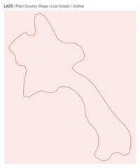 Laos plain country map. Low details. Outline style. Shape of Laos. Vector illustration.