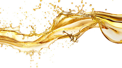 Beautiful splash of sunflower oil isolated on a white background, engine oil splashing isolated on white background  

