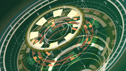 Ready to use, Sci-fi Futuristic UI FUI abstract circular element design, GUI design, Circular Machine elements for monitors as background and machine assets